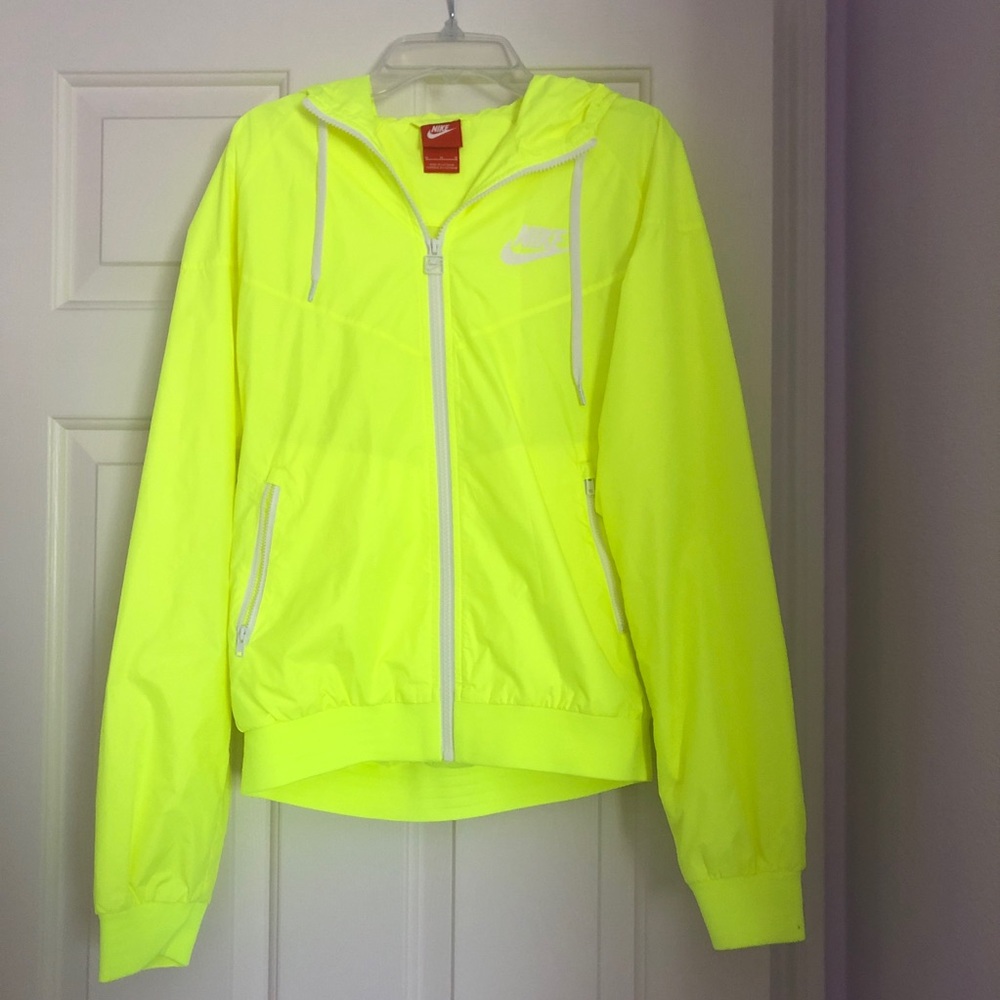 nike neon yellow windbreaker